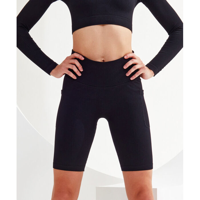 Women’s TriDri® ribbed seamless '3D Fit' cycle shorts Thumbnail