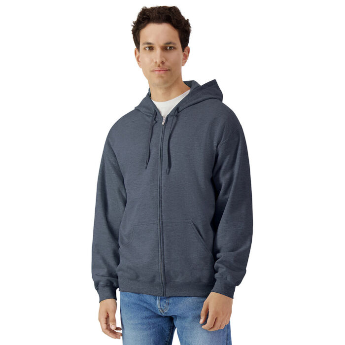 Softstyle™ midweight fleece adult full-zip hooded sweatshirt Thumbnail