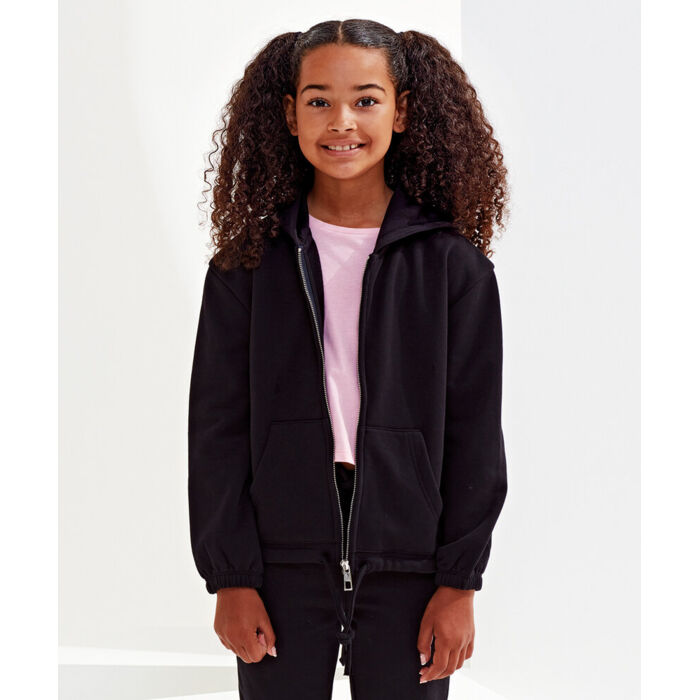Kids TriDri® recycled cropped oversize full-zip hoodie Thumbnail