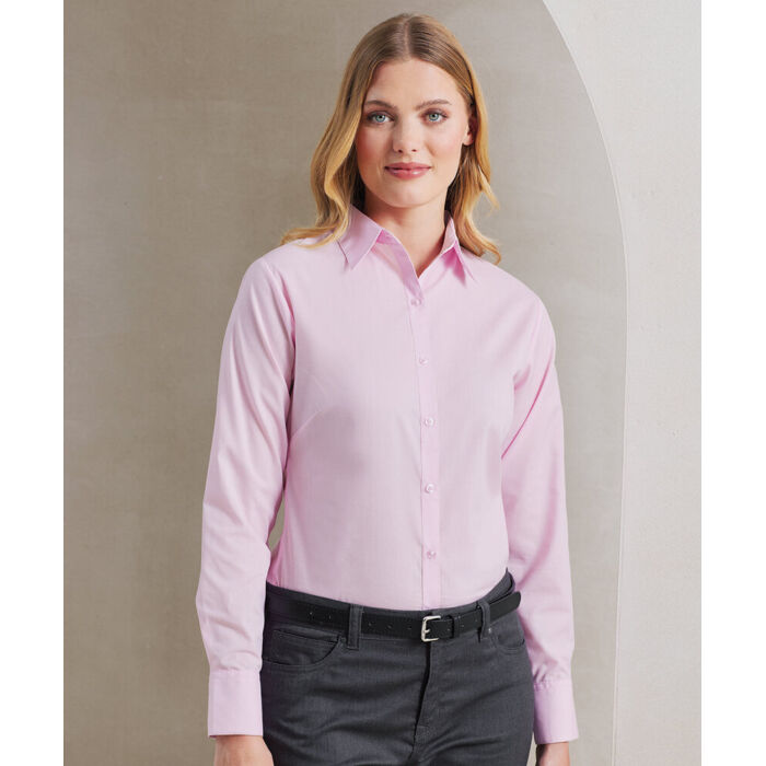 Women's poplin long sleeve blouse Thumbnail