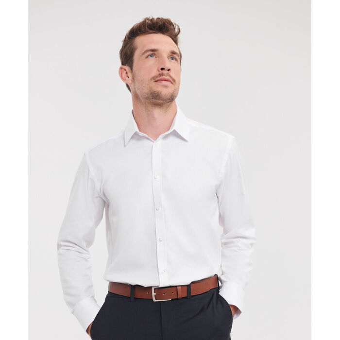 Long sleeve herringbone shirt Thumbnail