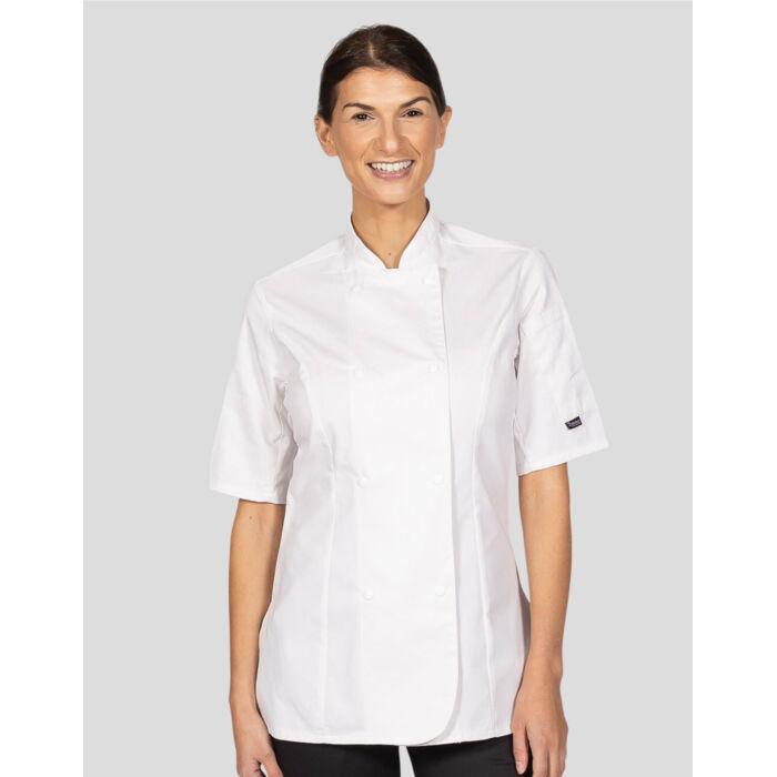Ladies' Short Sleeve Fitted Chef's Jacket Thumbnail
