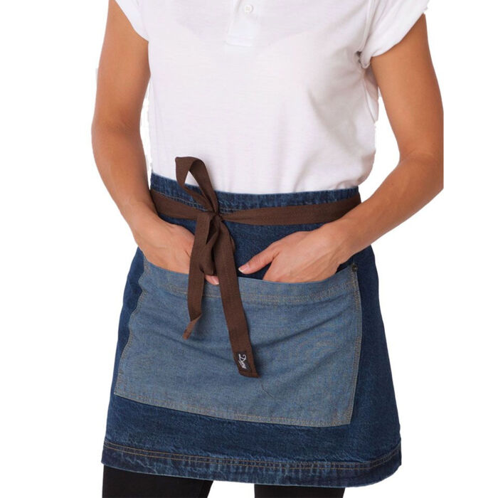 Washed Denim Contrast Waist Apron Thumbnail
