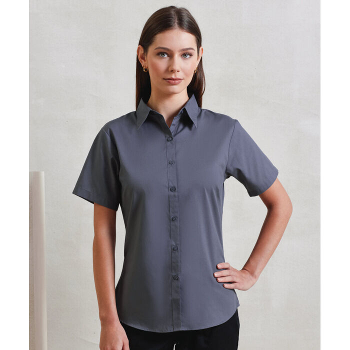 Women's short sleeve poplin blouse Thumbnail